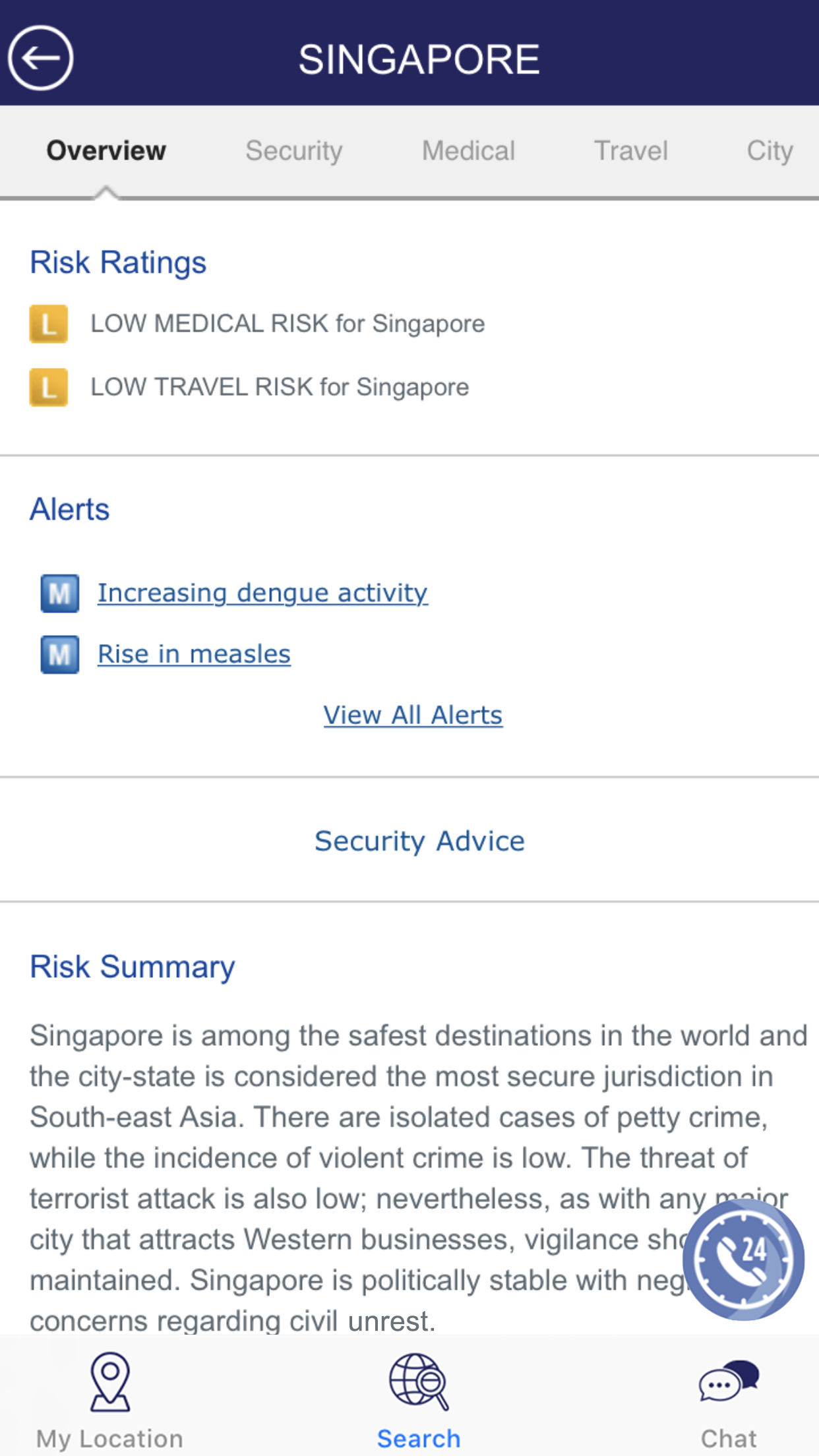 Singapore Risk Overview