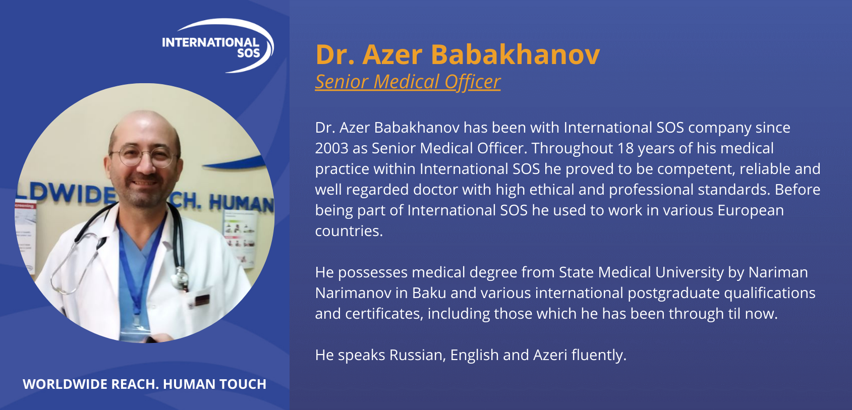 Dr Azer - Senior Medical Officer
