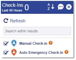 Auto Emergency Check-In Screen Zoomed In