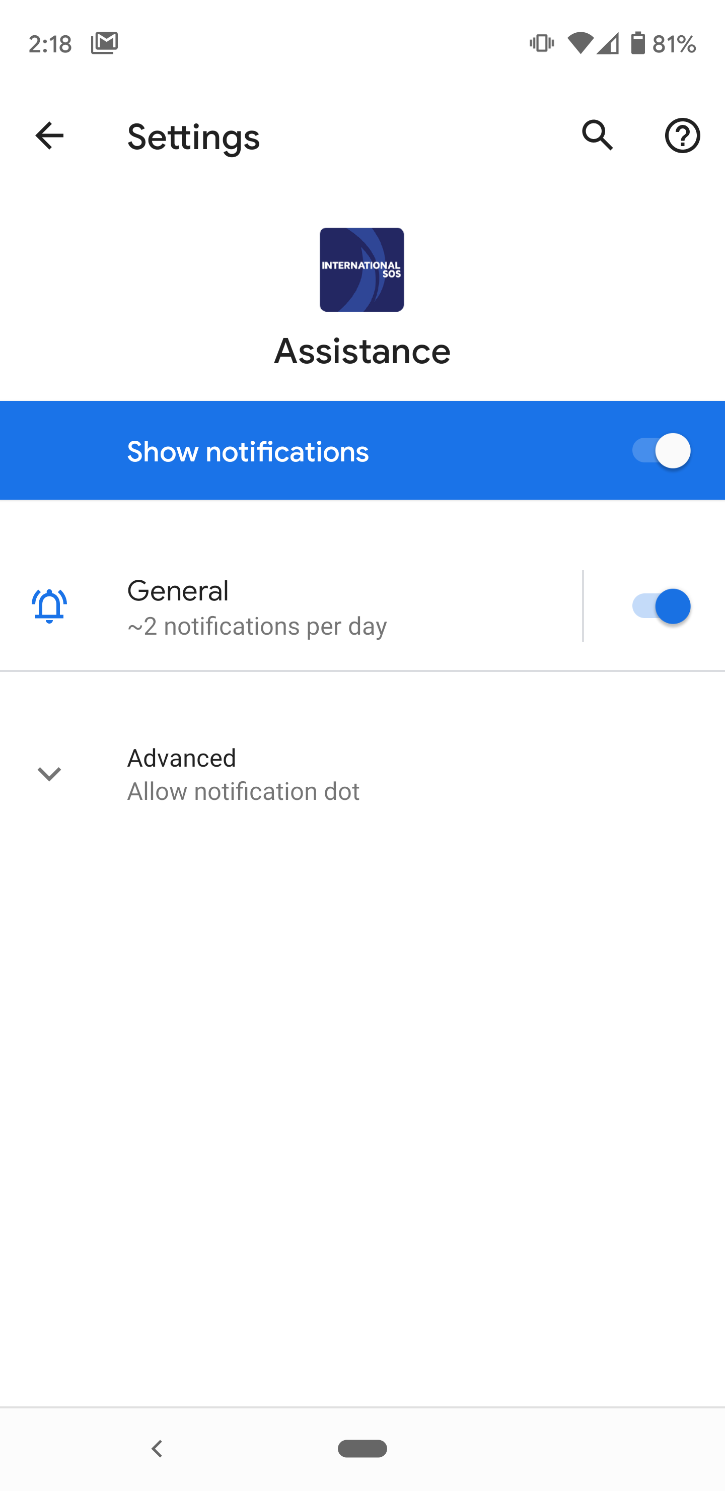 Android - Notification Settings Screen